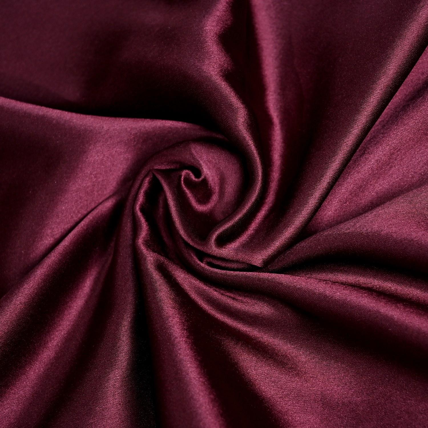 Maroon Colour Poly Satin Fabrics